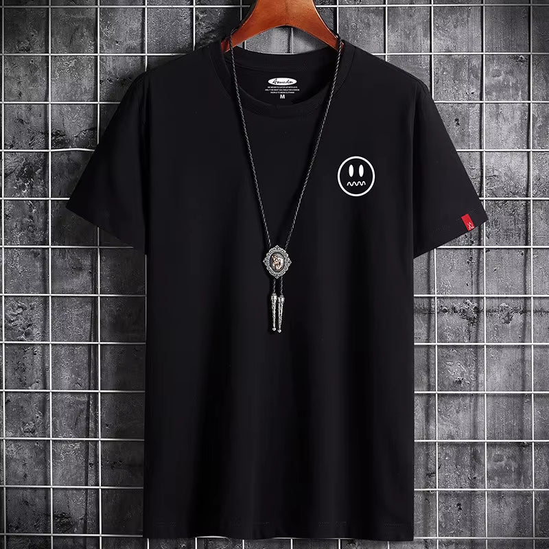 T-Shirt for Men 2022 Fashion Summer Clothing Graphic Vintage Tshirt Harajuku Manga Anime O-Neck White Oversized Anime T Shirt