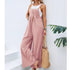 Summer Trendy New Pants Women Cotton Casual Jumpsuit Solid Multi-Color Wide Leg Straight Pants Office Lady&